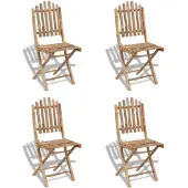 vidaXL tuinstoel bamboe inklapbaar set van 4 stuks