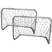 Angel Sports Voetbaldoeltjes - Aluminium - Eenvoudig te monteren - Zwart (2 stuks)