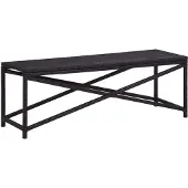 Möbelando Tuinbank "Hormersdorf" gemaakt van PE-rotan en een zwart gepoedercoat stalen frame. Afmetingen (L/B/H): 120x40x43 cm