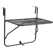 vidaXL Balkontafel 60x40 cm staal zwart