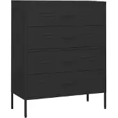 vidaXL Ladekast 80x35x101,5 cm staal zwart