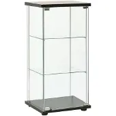 vidaXL Vitrinekast gehard glas zwart