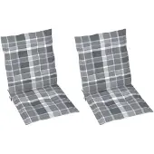 vidaXL Tuinstoelkussens 2 st 100x50x3 cm oxford stof ruitpatroon grijs