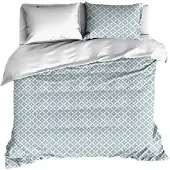 De Witte Lietaer Dekbedovertrek Azulejos Tourmaline Bright White Satijn-260 x 200 / 220 / 240 cm | Extra Breed