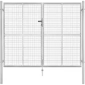 vidaXL Tuinpoort gegalvaniseerd staal 306x200 cm zilver