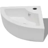 vidaXL Wastafel met overloop 45x32x12,5 cm wit