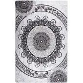 vidaXL Vloerkleed wasbaar 160x230 cm zwart en grijs