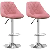 vidaXL Barkrukken 2 st fluweel roze