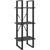vidaXL Boekenkast met 3 schappen 40x30x105 cm massief grenenhout grijs
