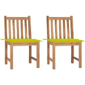 vidaXL Tuinstoelen 2 st met kussens massief teakhout