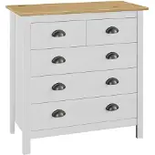 vidaXL Dressoir Hill 79x40x80 cm massief grenenhout wit