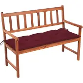 vidaXL Tuinbank met kussen, 120 cm, massief acaciahout