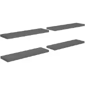 vidaXL Wandschappen zwevend 4 st 90x23,5x3,8 cm MDF hoogglans grijs