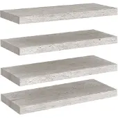 vidaXL Wandschappen zwevend 4 st 60x23,5x3,8 cm MDF betongrijs