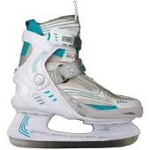 Nijdam IJshockeyschaats - Semi-Softboot - Wit/Grijs/Blauw - Maat 38