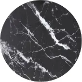 vidaXL Tafelblad Ø80x1 cm gehard glas met marmeren design zwart