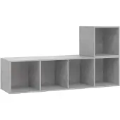 vidaXL 2-delige Tv-meubelset bewerkt hout betongrijs