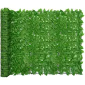vidaXL Balkonscherm met groene bladeren 300x150 cm