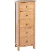 vidaXL Ladekast hoog 45x32x110 cm massief eikenhout