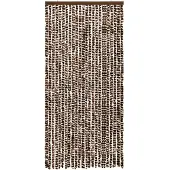 vidaXL Vliegengordijn 100x220 cm chenille bruin en wit