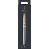 Parker IM-rollerballpen | geborsteld metaal met gouden afwerking | Fijne penpunt | Zwarte inkt