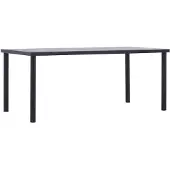 vidaXL Eettafel 180x90x75 cm MDF zwart en betongrijs