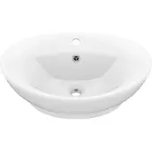 vidaXL Wastafel met overloop ovaal 58,5x39 cm keramiek matwit
