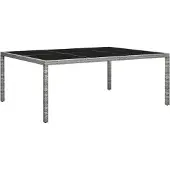 vidaXL Tuintafel 200x150x74 cm poly rattan grijs