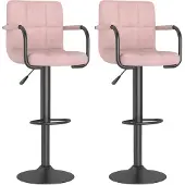 vidaXL Barkrukken 2 st fluweel roze