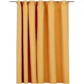vidaXL Gordijn linnen-look verduisterend met haken 290x245 cm geel