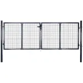 vidaXL Tuinhek van gaas gegalvaniseerd staal 300x100 cm grijs
