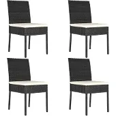 vidaXL Tuinstoelen, 4 stuks, polyrotan, zwart