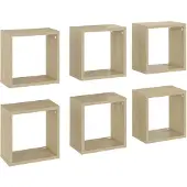 vidaXL Wandschappen kubus 6 st 26x15x26 cm sonoma eikenkleurig