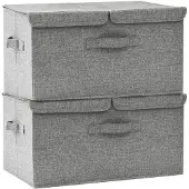 vidaXL Opbergboxen, 2 stuks, stof, 50x30x25 cm, grijs
