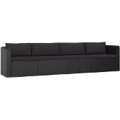 vidaXL Canapés de jardin 4 pcs avec coussins Résine tressée Noir46558