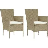 vidaXL Tuinstoelen 2 st poly rattan beige