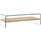 vidaXL Salontafel Transparant 98x45x31 cm, glasplaat