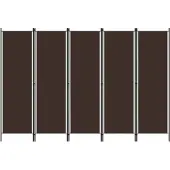 vidaXL Kamerscherm met 5 panelen 250x180 cm bruin
