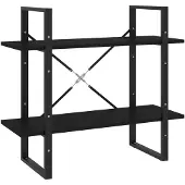 vidaXL Boekenkast met 2 schappen 80x30x70 cm bewerkt hout zwart
