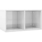 vidaXL Opbergbox voor LP's 71x34x36 cm bewerkt hout hoogglans wit