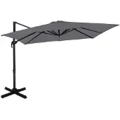 Vonroc Zweefparasol Pisogne 300x300cm – Premium parasol | Grijs