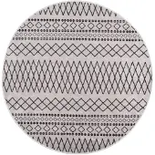 vidaXL Vloerkleed wasbaar ø120 cm zwart en wit
