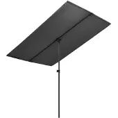 vidaXL Parasol met aluminium paal 2x1,5 m antracietkleurig