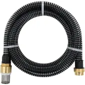 vidaXL Zuigslang met messing koppelingen 1,1'' 10 m pvc zwart