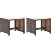 vidaXL Tuinkrukken 2 st met kussens poly rattan bruin