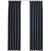 vidaXL Gordijnen verduisterend met haken 2 st 140x245 cm antraciet