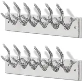 vidaXL Kapstokken 2 st aluminium zilverkleurig