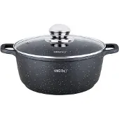 KINGHOFF KINGHOFF MARBLE PUDELIS 28 cm KH-1597 6,5 L, Pan + steelpan, Zwart