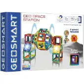 SmartGames GeoSpace Station - Magnetisch Constructiespeelgoed - 70-delige Luxe Ruimteset met Verlichting & Spinner - Vanaf 5 Jaar