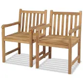 vidaXL Tuinstoelen 2 st massief teakhout